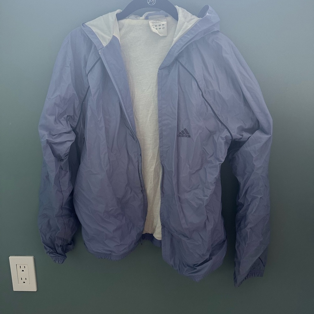 Adidas Purple/Blue Windbreaker/Rain Jacket